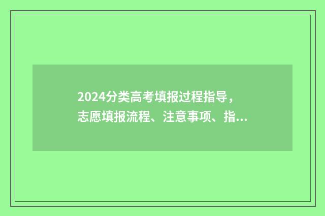 2024分类高考填报过程指导，志愿填报流程、注意事项、指南 2021年高考分类招生