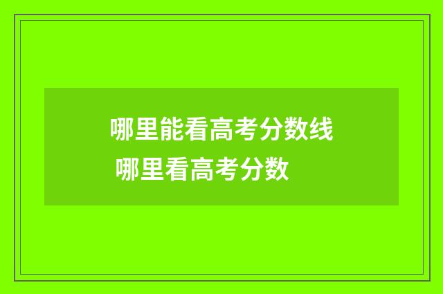 哪里能看高考分数线 哪里看高考分数