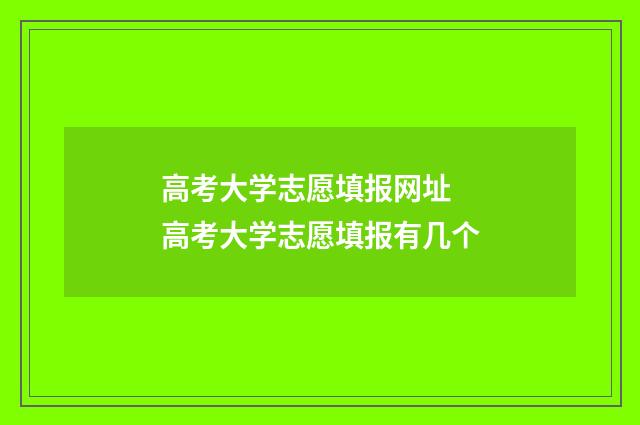 高考大学志愿填报网址 高考大学志愿填报有几个