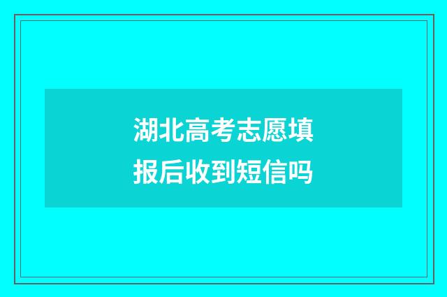 湖北高考志愿填报后收到短信吗