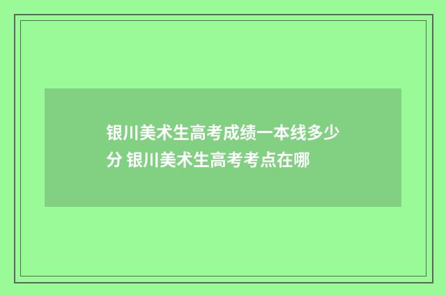 银川美术生高考成绩一本线多少分 银川美术生高考考点在哪