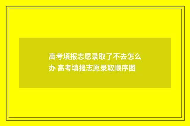 高考填报志愿录取了不去怎么办 高考填报志愿录取顺序图