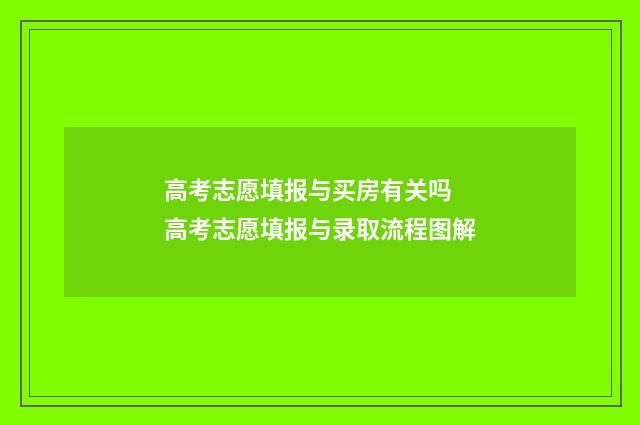高考志愿填报与买房有关吗 高考志愿填报与录取流程图解