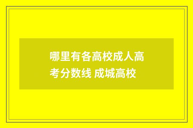 哪里有各高校成人高考分数线 成城高校