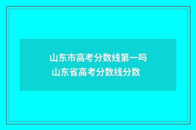 山东市高考分数线第一吗 山东省高考分数线分数