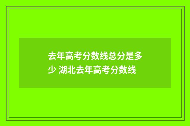 去年高考分数线总分是多少 湖北去年高考分数线