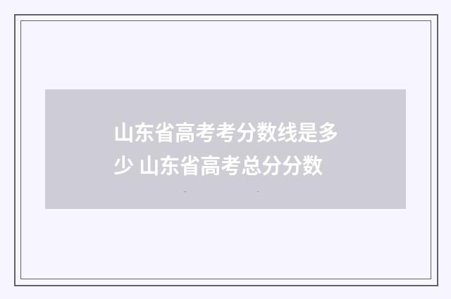 山东省高考考分数线是多少 山东省高考总分分数