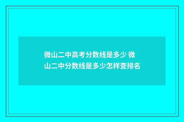 微山二中高考分数线是多少 微山二中分数线是多少怎样查排名