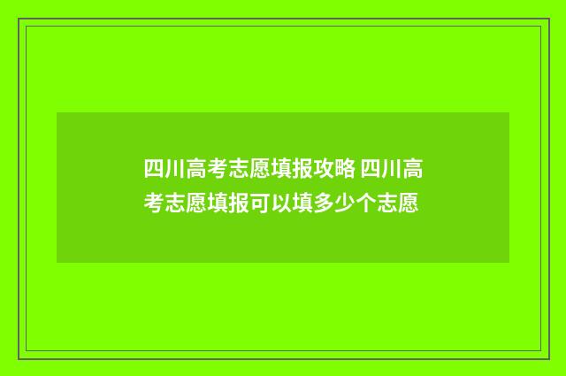 四川高考志愿填报攻略 四川高考志愿填报可以填多少个志愿