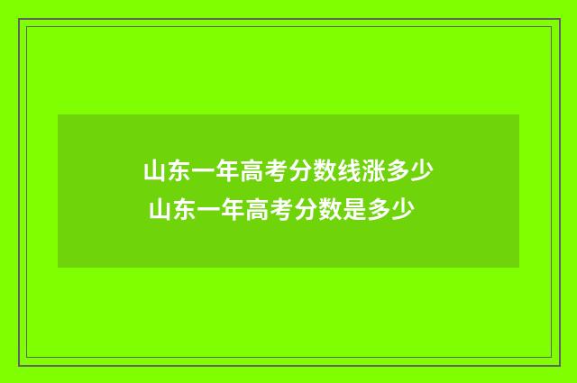 山东一年高考分数线涨多少 山东一年高考分数是多少