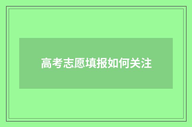 高考志愿填报如何关注