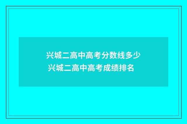兴城二高中高考分数线多少 兴城二高中高考成绩排名