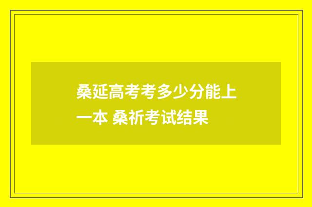 桑延高考考多少分能上一本 桑祈考试结果
