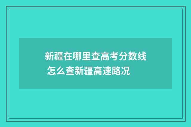 新疆在哪里查高考分数线 怎么查新疆高速路况