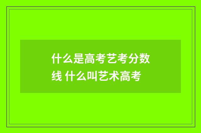 什么是高考艺考分数线 什么叫艺术高考