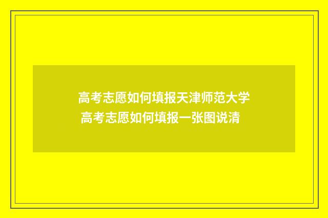 高考志愿如何填报天津师范大学 高考志愿如何填报一张图说清
