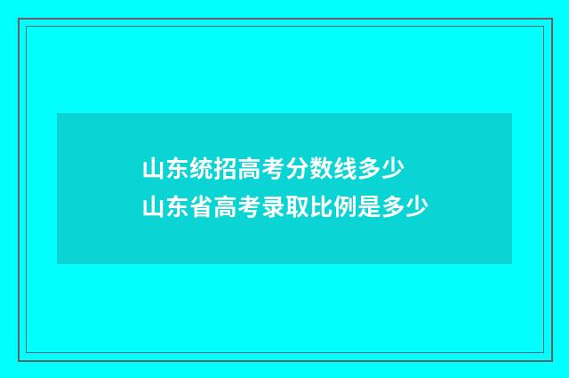 山东统招高考分数线多少 山东省高考录取比例是多少