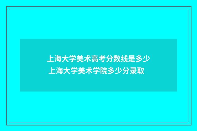 上海大学美术高考分数线是多少 上海大学美术学院多少分录取