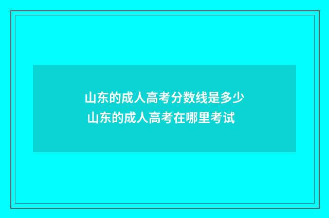 山东的成人高考分数线是多少 山东的成人高考在哪里考试