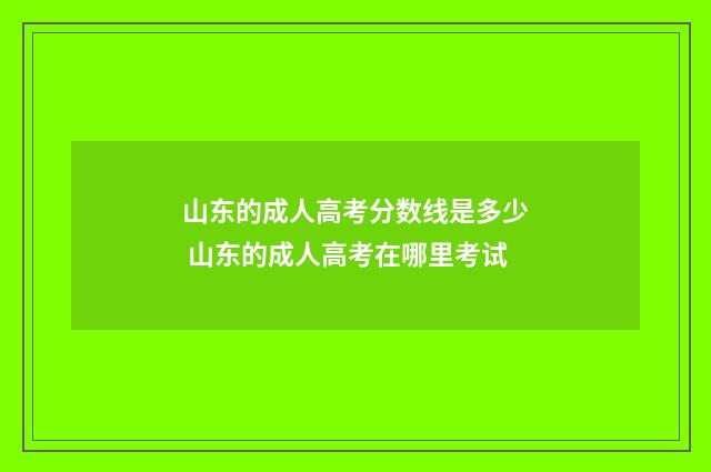 山东的成人高考分数线是多少 山东的成人高考在哪里考试