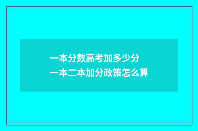 一本分数高考加多少分 一本二本加分政策怎么算