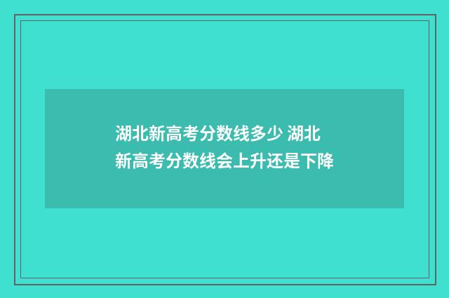 湖北新高考分数线多少 湖北新高考分数线会上升还是下降