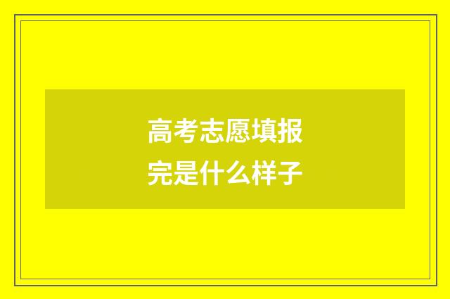 高考志愿填报完是什么样子