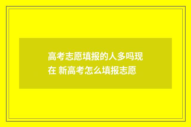 高考志愿填报的人多吗现在 新高考怎么填报志愿