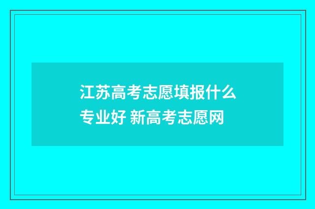 江苏高考志愿填报什么专业好 新高考志愿网