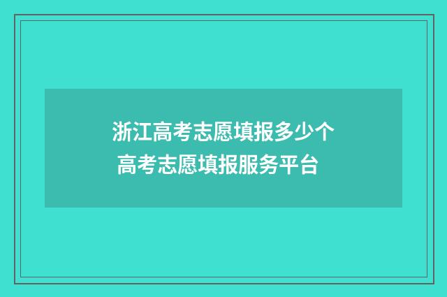 浙江高考志愿填报多少个 高考志愿填报服务平台