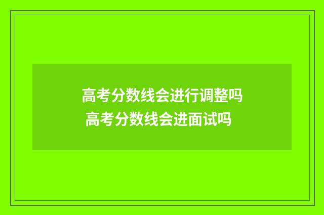 高考分数线会进行调整吗 高考分数线会进面试吗