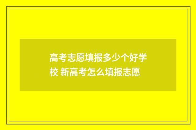 高考志愿填报多少个好学校 新高考怎么填报志愿