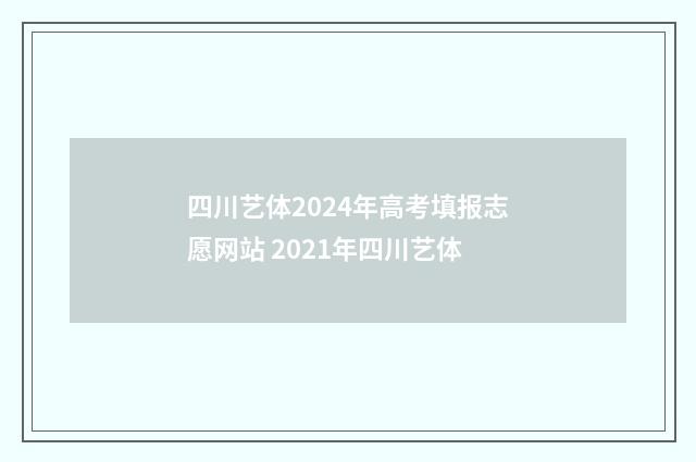 四川艺体2024年高考填报志愿网站 2021年四川艺体