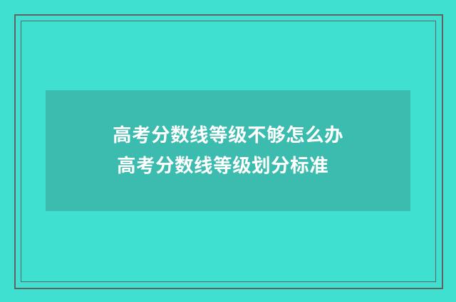 高考分数线等级不够怎么办 高考分数线等级划分标准