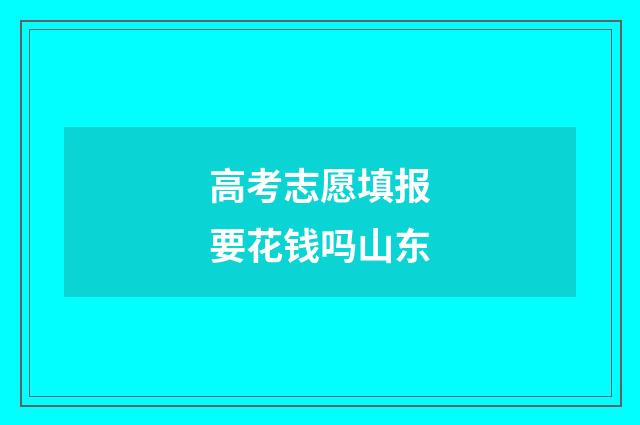 高考志愿填报要花钱吗山东