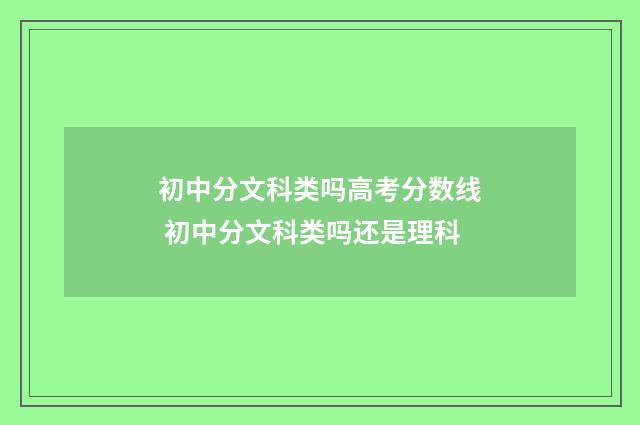 初中分文科类吗高考分数线 初中分文科类吗还是理科