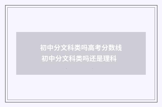 初中分文科类吗高考分数线 初中分文科类吗还是理科