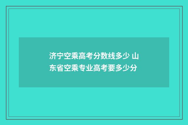 济宁空乘高考分数线多少 山东省空乘专业高考要多少分