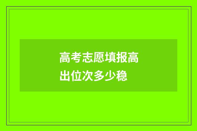 高考志愿填报高出位次多少稳