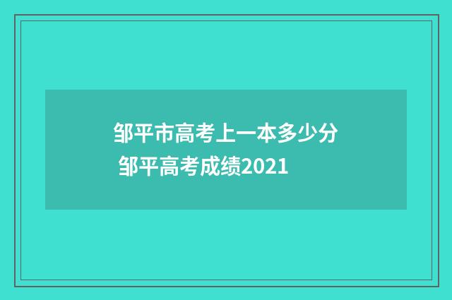 邹平市高考上一本多少分 邹平高考成绩2021