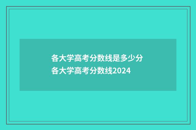 各大学高考分数线是多少分 各大学高考分数线2024