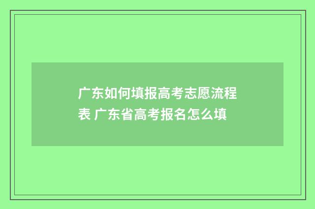 广东如何填报高考志愿流程表 广东省高考报名怎么填