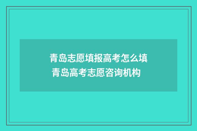 青岛志愿填报高考怎么填 青岛高考志愿咨询机构
