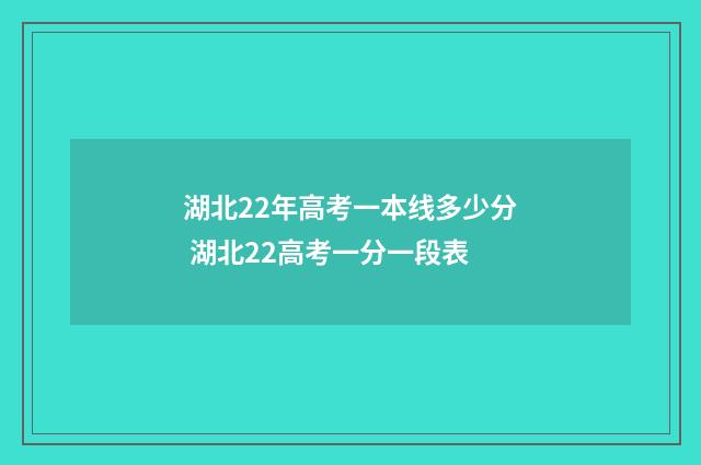 湖北22年高考一本线多少分 湖北22高考一分一段表