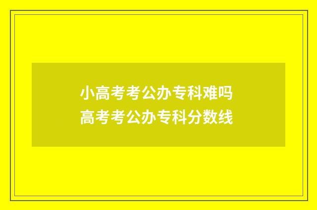 小高考考公办专科难吗 高考考公办专科分数线