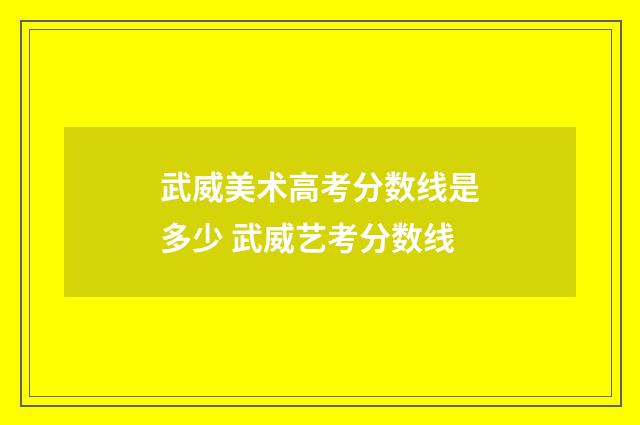 武威美术高考分数线是多少 武威艺考分数线