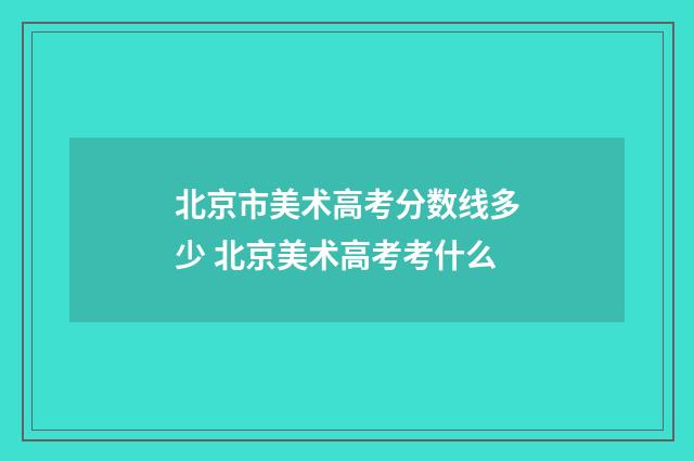 北京市美术高考分数线多少 北京美术高考考什么