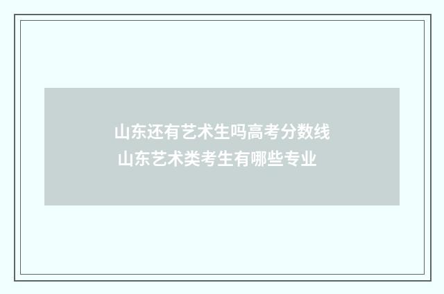 山东还有艺术生吗高考分数线 山东艺术类考生有哪些专业