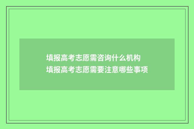 填报高考志愿需咨询什么机构 填报高考志愿需要注意哪些事项