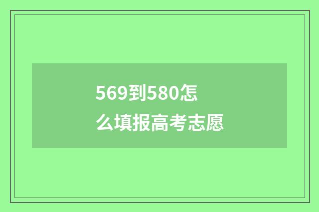 569到580怎么填报高考志愿